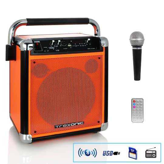Trexonic Orange Wireless Portable Party Speaker With USB Recording